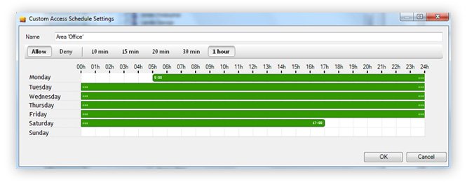 BioTime fingerprint access control: access schedule settings